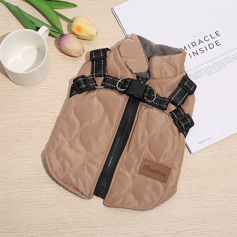 Dog Cat Coat Harness Jacket Vest Cute Casual Winter Warm Breathable Soft Washable Comfortable Outdoor Casual Daily Dog Clothing for Bichon Frise Pomeranian Baby Pet Papillon Small4
