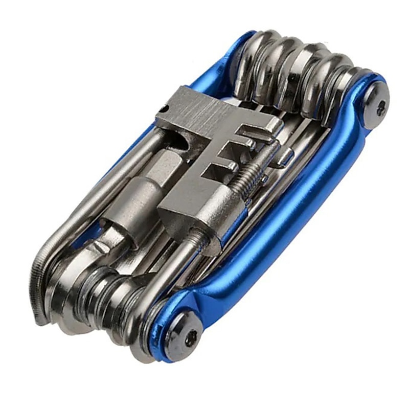 12 in 1 Multi-Function Bike Cycling Repair Tool Kit - Slotted Screwdriver, Phillips Screwdriver, Hex Key Wrench, Universal Chain Breaker, spoke wrench, with 1 pcs Bicycle Tire Pry Bars4