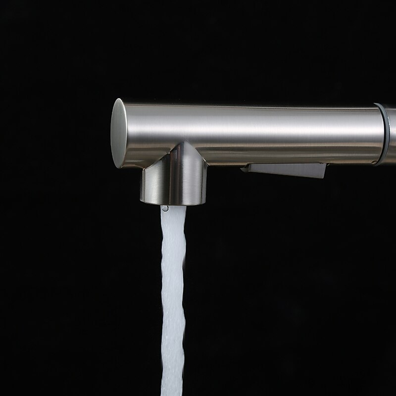 Kitchen Faucet,304 Stainless Steel Single Handle One Hole Nickel Brushed Pull-out / Pull-down / Standard Spout Centerset Minimalist / Modern Contemporary Kitchen Taps4