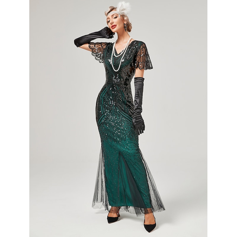 Roaring 20s 1920s Cocktail Dress Flapper Dress Dress Prom Dress Normal The Great Gatsby Charleston Wedding Guest Sequins Fancy Dress Women's Carnival Masquerade Wedding Wedding Guest Party Evening3