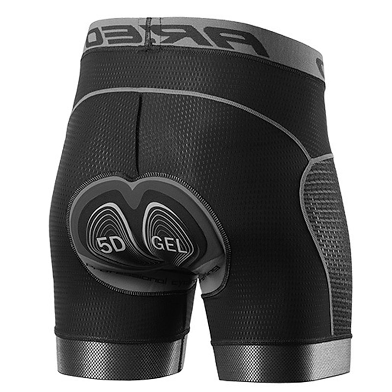Arsuxeo Men's Cycling Padded Shorts Cycling Underwear Bike Padded Shorts 5D padded Chamois Bottoms Breathable Sweat wicking Sports Solid Color Black Red Gray Bike Wear
