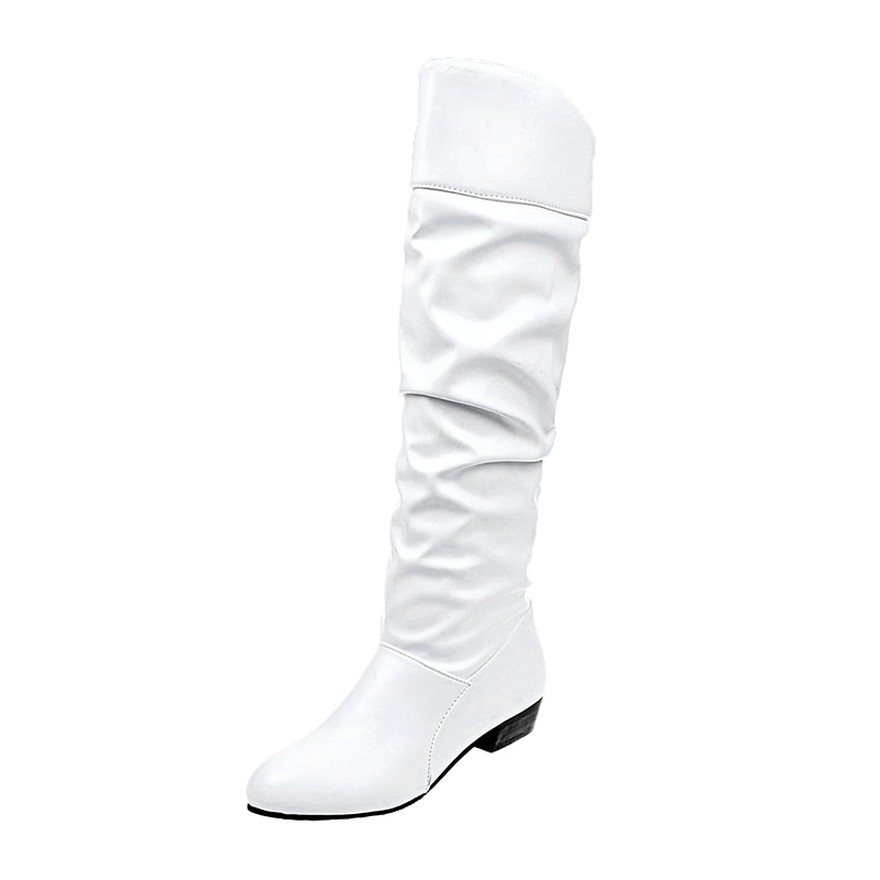 Women's Knee-High Slouchy GoGo Boots - Retro Flat Heel Fashion Footwear for Parties, Festivals, and Everyday Style