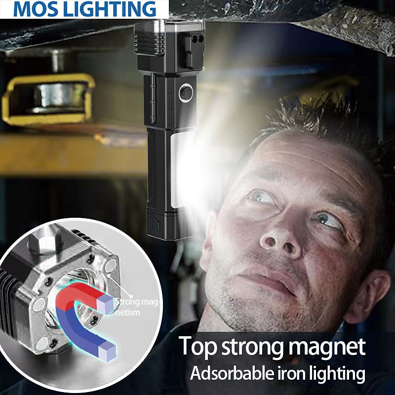 Car Safety Hammer Window Breaker Cutter Multi-Use Car Escape Tool Mobile Power LED Flashlight Alarm Rescue Strong Magnet 3.7V New3