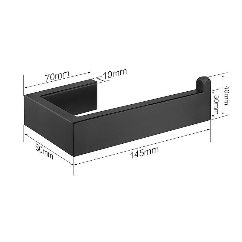 Toilet Paper Holder,Wall Mounted 304 Stainless Steel 14.5cm Tissue Roll Hanger Dispenser for Bathroom & Kitchen (Black/Brushed Nickel/Chrome)2