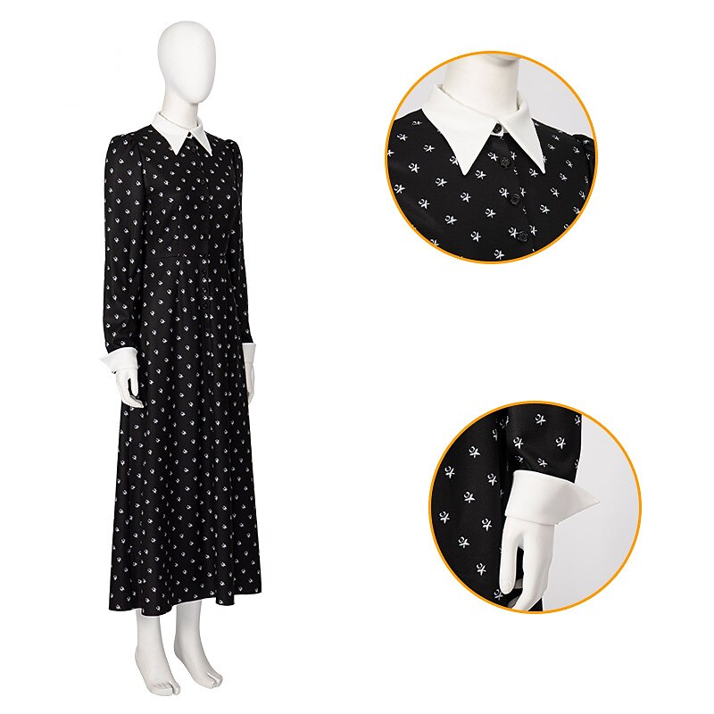 Gothic Horror Dark Academia Dress Cosplay Costume Cosplay Movie Cosplay for Women's Adults' Halloween Carnival3