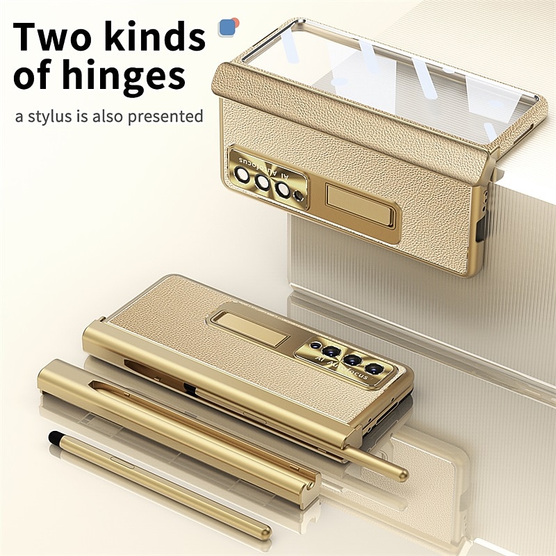 Phone Case For Samsung Galaxy Z Fold 7 Z Fold 5 Z Fold 4 Z Fold 3 Full Body Case with Screen Protector Kickstand with S Pen Transparent PC Metal3