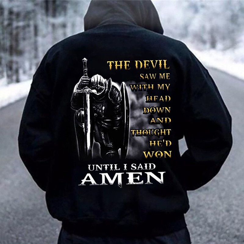 Men's Knights Templar Graphic Prints Hoodie Hoodies Sweatshirt Streetwear Designer Long Sleeve Hooded Daily Sports Black Yellow Print Spring &  Fall Designer