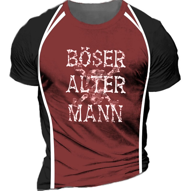 Men's Unisex Letter Graphic Prints T Shirt Funny T Shirts Short Sleeve T shirt 3D Print Crew Neck Shirt Vintage Sports Designer Outdoor Street Daily Black Red Navy Blue Summer Clothing Apparel S M L3