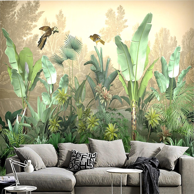 Cool Wallpapers Forest Beautiful Wallpaper Wall Mural Wall Sticker Covering Print  Peel and Stick Removable Self Adhesive Scenic Tropical Rainforest Plantain PVC / Vinyl Home Decor4