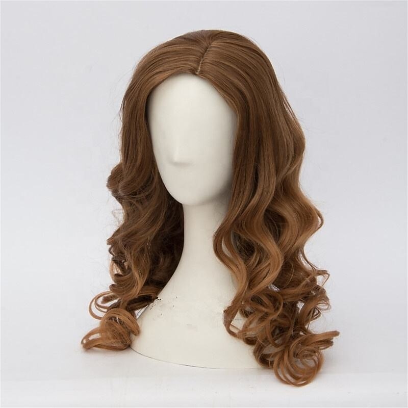 African American Women 60cm Long Wave Brown Hair Harry P Wig Hermione Granger Anime Cosplay  Wigs Halloween Wigs3