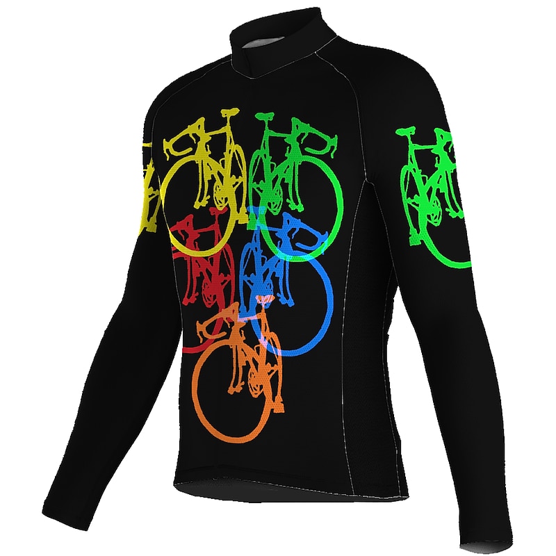 Men's Cycling Jersey Geometric Long Sleeve Bike Jersey Top with 3 Rear Pockets Mountain Bike MTB Road Bike Cycling Quick Dry Reflective Strips Back Pocket Moisture Wicking Sports Wine Red Black White4