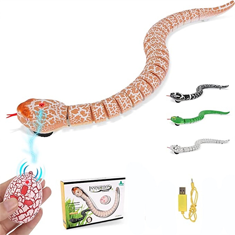 Simulation Remote control Snake toy Fast Moving Simulation Fake Rattlesnake robot toy Powered Snake Egg Controller Snake Horror Skills Toy for Children to play for Halloween