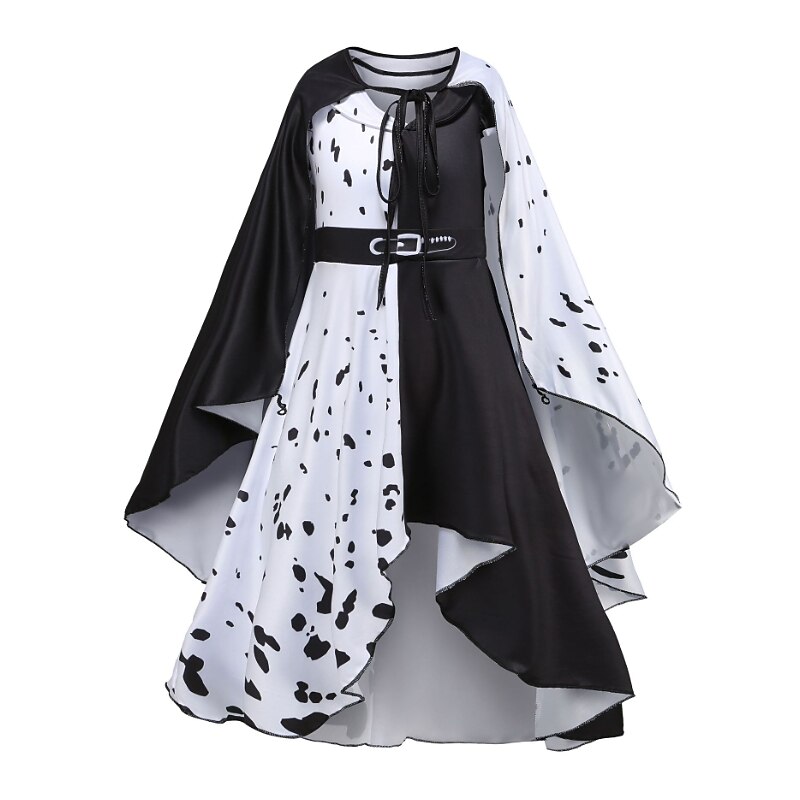 Kids Girls' Dress Polka Dot Sleeveless Performance Halloween Holiday Costume Polyester Asymmetrical A Line Dress Summer Spring 3-12 Years 4-12 Years Black