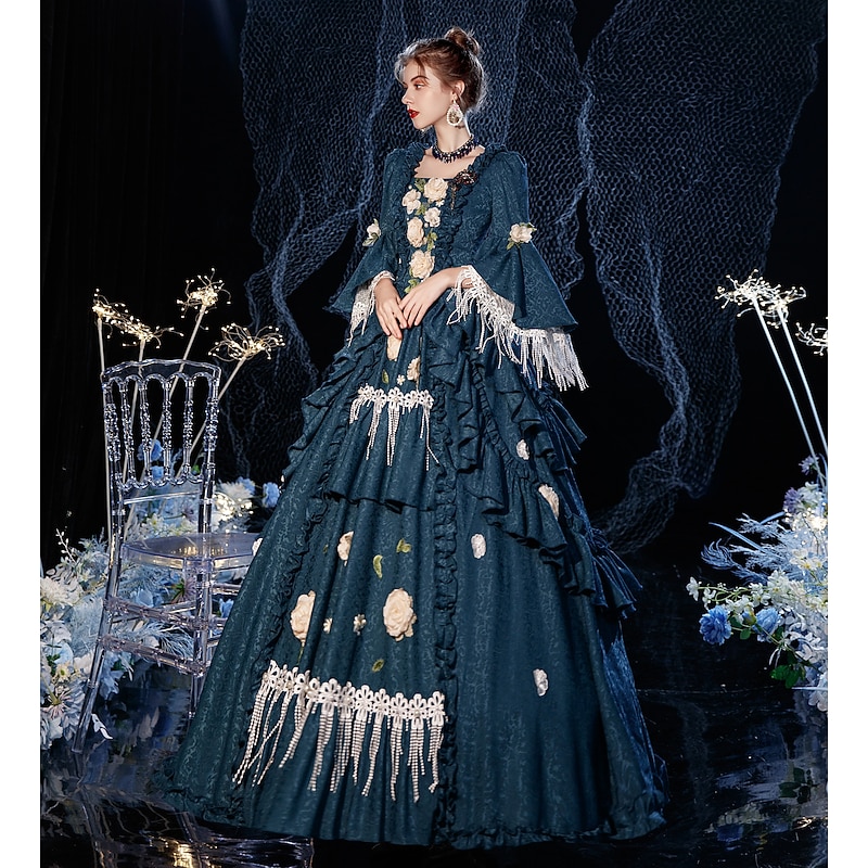 Gothic Victorian Vintage Inspired Dress Party Costume Prom Dress Princess Shakespeare Solid Color Ball Gown Fancy Dress Women's Christmas Carnival New Year Party Evening Party Masquerade Adults' Dress3