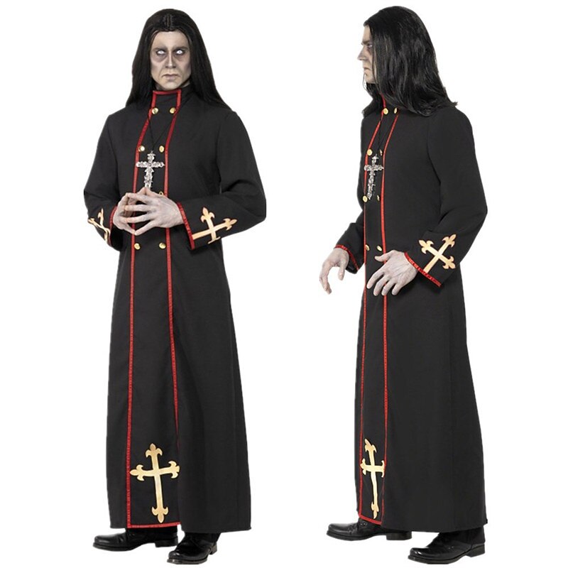 Vampire Pastor Cosplay Costume Masquerade Adults' Men's Cosplay Halloween Carnival Performance Halloween Halloween Carnival Masquerade Easy Halloween Costumes With Wig3