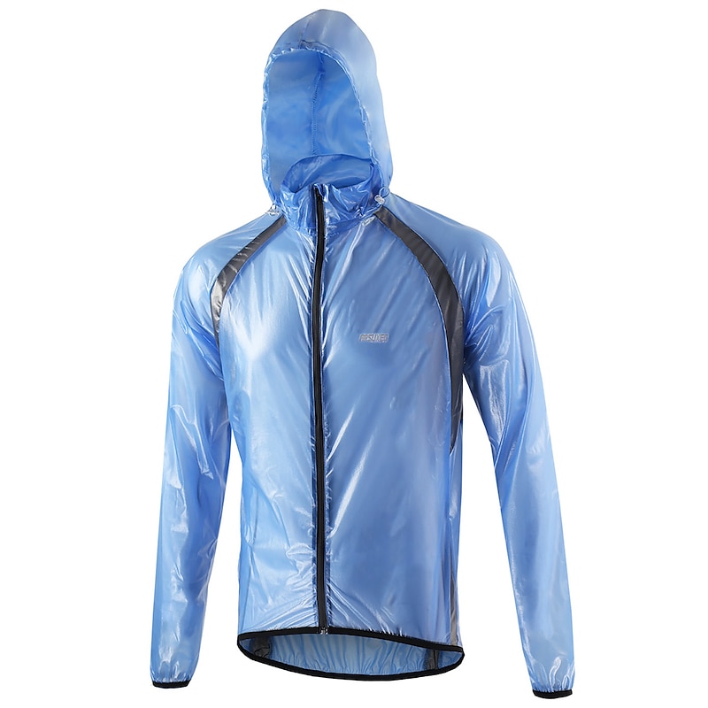 ARSUXEO Men's Cycling Jacket Windbreaker Rain Jacket Running Jacket Lightweight Skin Coat Hooded Packable Raincoat Summer Bike Wear Bike Jacket Sports Clothing Waterproof  Windproof Breathable4