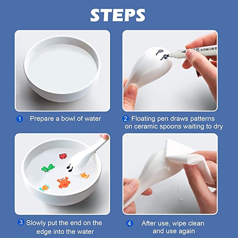 Magical Water Painting Pen, 12 Colors Magic Floating Ink Pen Kit Set, Erasing Whiteboard Markers, Doodle Water Pens Great Idea For Kids Boys Girls Adults3