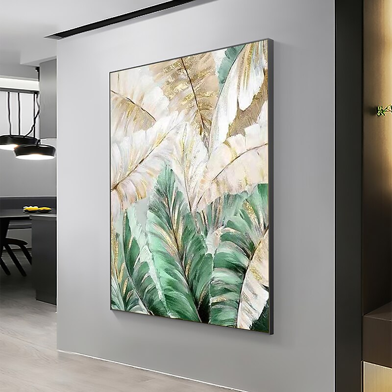 Handmade Oil Painting Canvas Wall Art Decoration Abstract Plant Floral Painting Leaves for Home Decor Rolled Frameless Unstretched Painting4