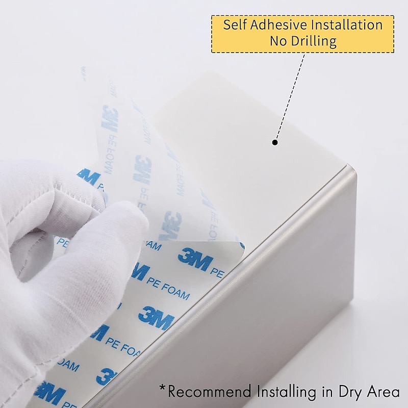 Shower Caddy Bathroom Shelf,Self-Adhesive Shower Shelf Stainless Steel Wall-mounted Punch-free Bathroom Storage For Bathroom,Kitchen(Brushed Nickel,Matte Black)4