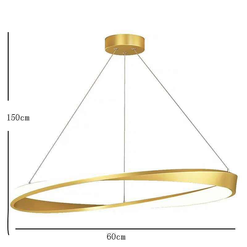 60cm LED Pendant Light 1-Light Ring Circle Design Dimmable Aluminum Painted Finishes Luxurious Modern Style Dining Room Bedroom 110-240V4