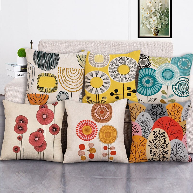 Cushion Cover 1PC Soft Decorative Square Throw Pillow Cover Cushion Case Pillowcase for Sofa Bedroom Superior Quality Mashine Washable Pack of 1 Outdoor Faux Linen Cushion for Sofa Couch Bed Chair2