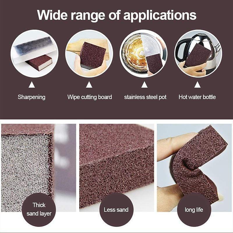 4Pc Strong Decontamination New Diamond Sand Kitchen Brush Sponge Descaling Brush Hot Sale Magic Pan Pot Brush Kitchen Clean Tools2