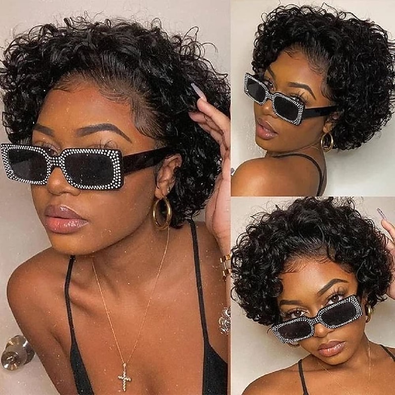 Pixie Cut Wig Human Hair Curly Human Hair Wigs Short Curly Bob Wigs For Women Human Hair Full Machine Wig Human Hair Capless Wigs2