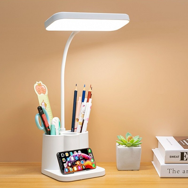 Eye Protection Bedside Lamp, LED Desk Lamp with Flexible Arm, Pen Holder, Touch Dimmable Study Lamp, Creative Smart LED Reading Lamp for Student Dormitory4
