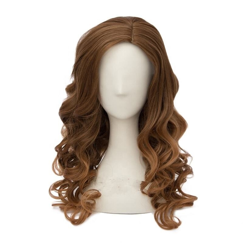 African American Women 60cm Long Wave Brown Hair Harry P Wig Hermione Granger Anime Cosplay  Wigs Halloween Wigs2