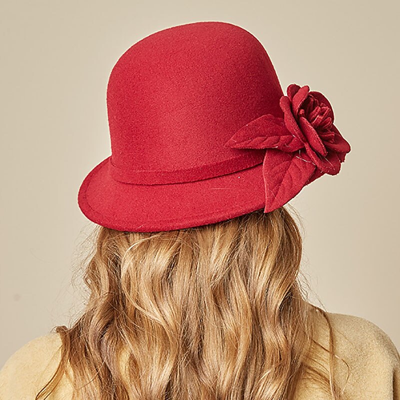 Hats Poly / Cotton Blend Bowler / Cloche Hat Bucket Hat Fedora Hat Casual Holiday Kentucky Cocktail Royal Astcot Fall Wedding Vintage Style Race Day Elegant With Appliques Split Joint Headpiece3