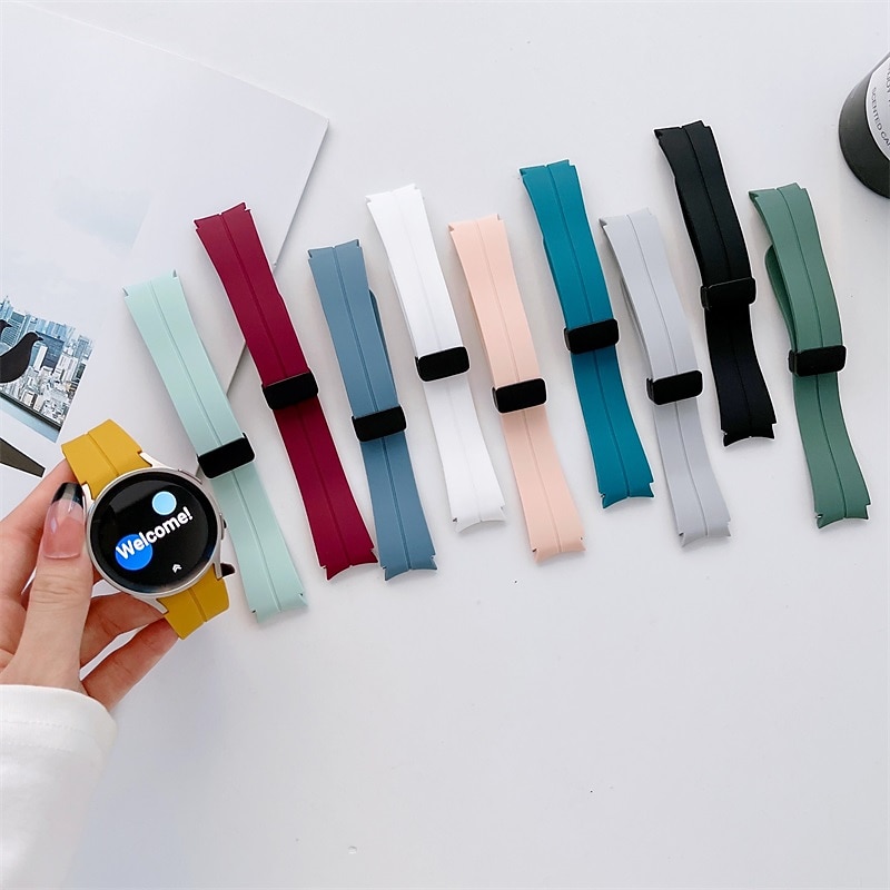 Watch Band for Samsung Watch 7/6/5/4  40/44mm, Watch 5 Pro 45mm, Watch 6 Classic 43/47mm, Watch 4 Classic 42/46mm Silicone Replacement  Strap 20mm Magnetic Clasp Adjustable Sport Band Wristband3