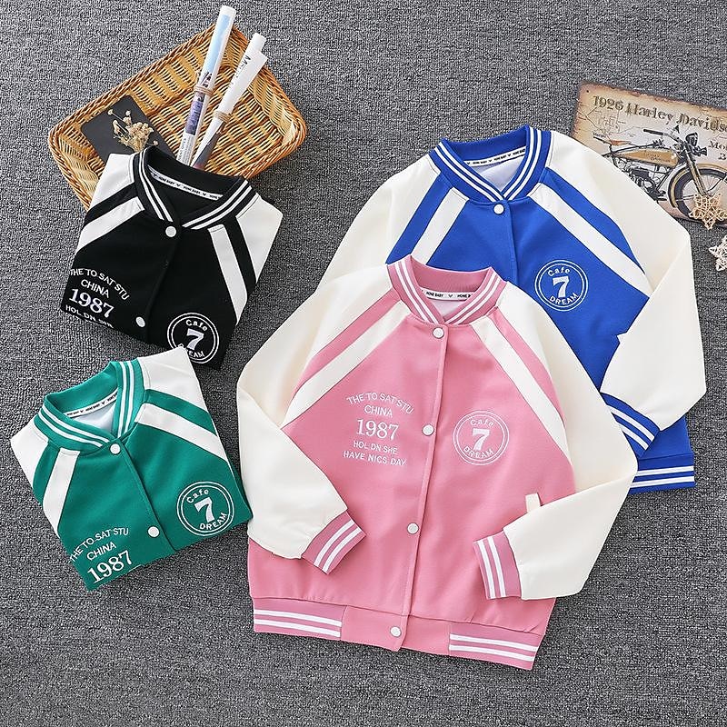 Kids Boys Jacket Outerwear Letter Striped Long Sleeve Coat Daily Cotton Active Green Black Blue Winter Fall 4-13 Years2