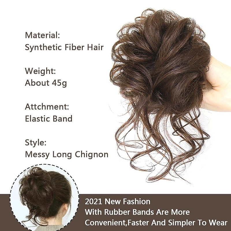 factory wholesale foreign trade synthetic wig bun hair ring messy hair ring elastic ball head comfortable daily3