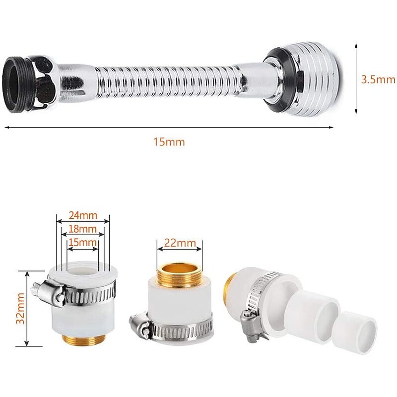 Faucet Bubbler 360 Degree Kitchen Faucet Aerator Water Saving High Pressure Nozzle Tap Adapter Adjustable Water Filter Diffuser3