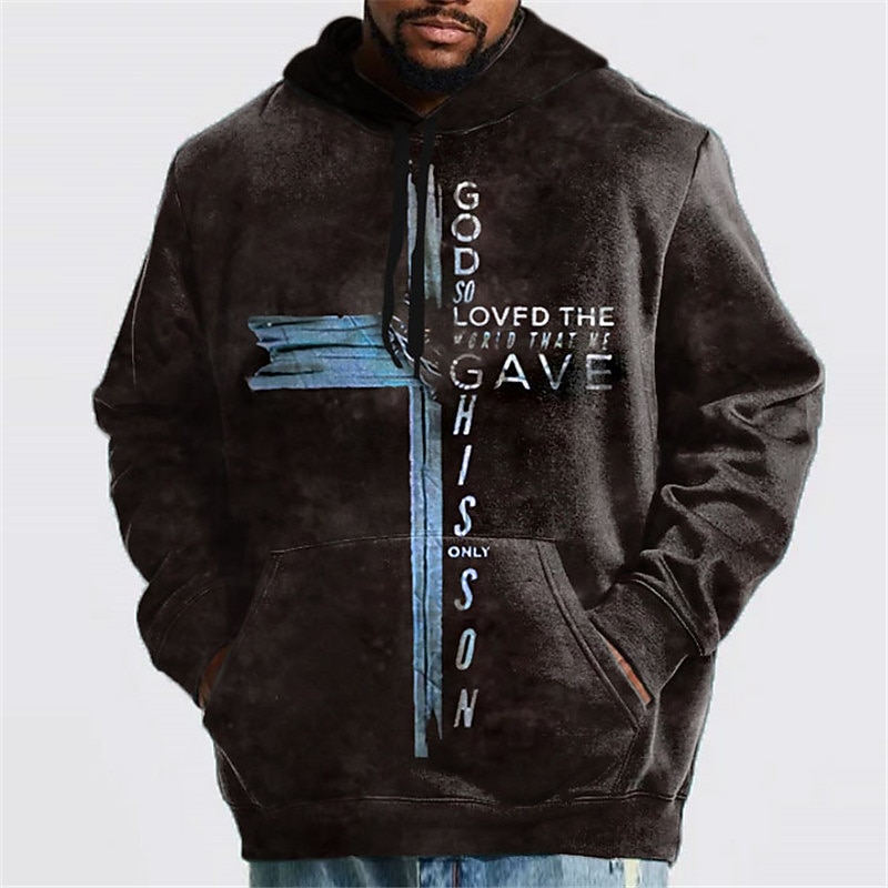 Men's Plus Size Hoodie Big and Tall Graphic Prints Hooded Long Sleeve Spring &  Fall Basic Designer Plus Size Casual Daily Sports Tops2