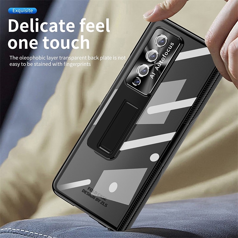 Phone Case For Samsung Galaxy Z Fold 7 Z Fold 5 Z Fold 4 Z Fold 3 Full Body Case with Screen Protector Full Body Protective Camera Lens Protector Transparent Tempered Glass PC Metal3