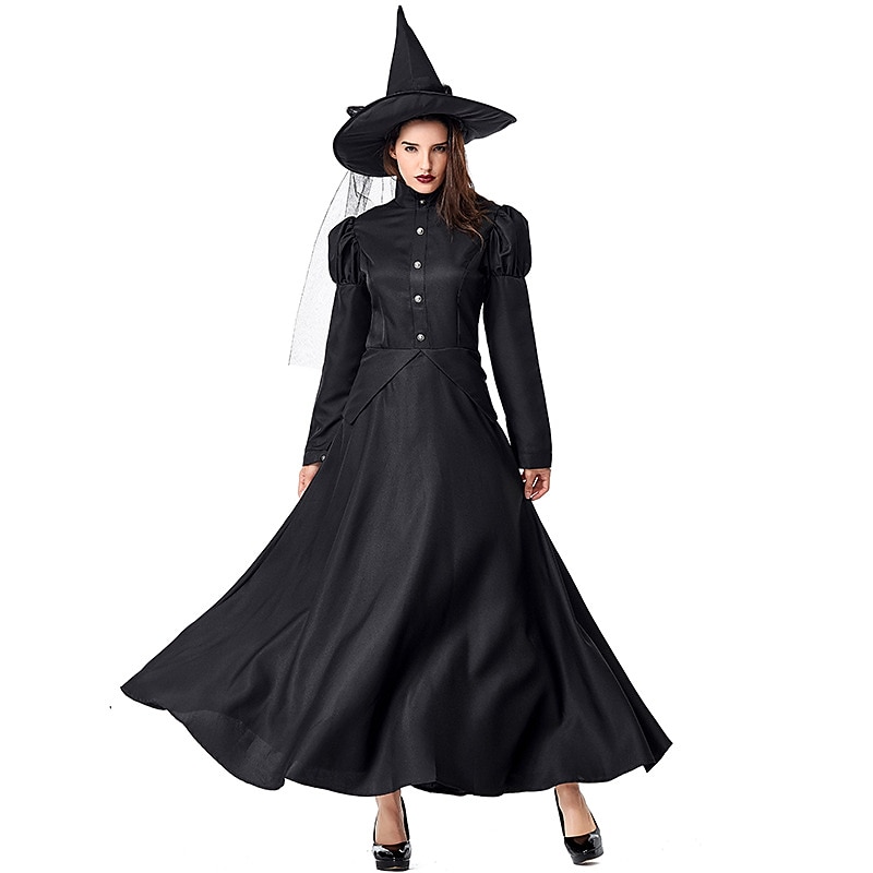 Witch Dress Cosplay Costume Hat Kid's Adults' Women's Girls' Halloween Carnival Masquerade Easy Carnival Costume for Walpurgis Night4