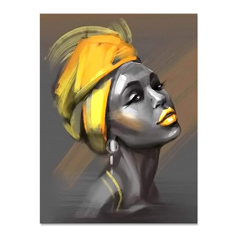 Handmade Oil Painting Canvas Wall Art Decoration Modern African Women Figure Portrait for Home Decor Rolled Frameless Unstretched Painting3