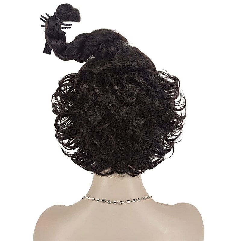 Mary Sanderson Wig for Women Hocus Pocus 2 Sanderson  Wig Purple Mixed Black Braid Wig Without Earrings Necklace Hairpin for  Witch Halloween Wigs2