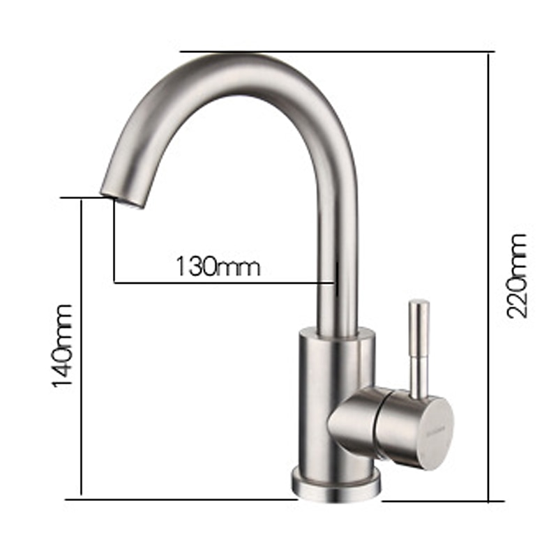 Bathroom Sink Faucet - Rotatable / Classic Stainless Steel / Painted Finishes Centerset Single Handle One Hole Bath Taps2