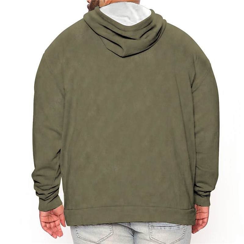 Men's Plus Size Hoodie Big and Tall Color Block Hooded Long Sleeve Spring &  Fall Basic Designer Plus Size Casual Daily Sports Tops2