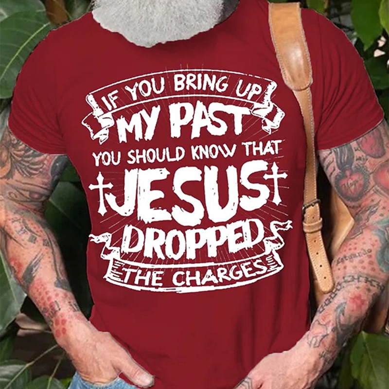 Men's Graphic Slogan T Shirt Casual Style Cotton Short Sleeve Graphic Shirt Black Red Royal Blue Comfortable Tee Vacation Holiday Fashion Designer Clothing2