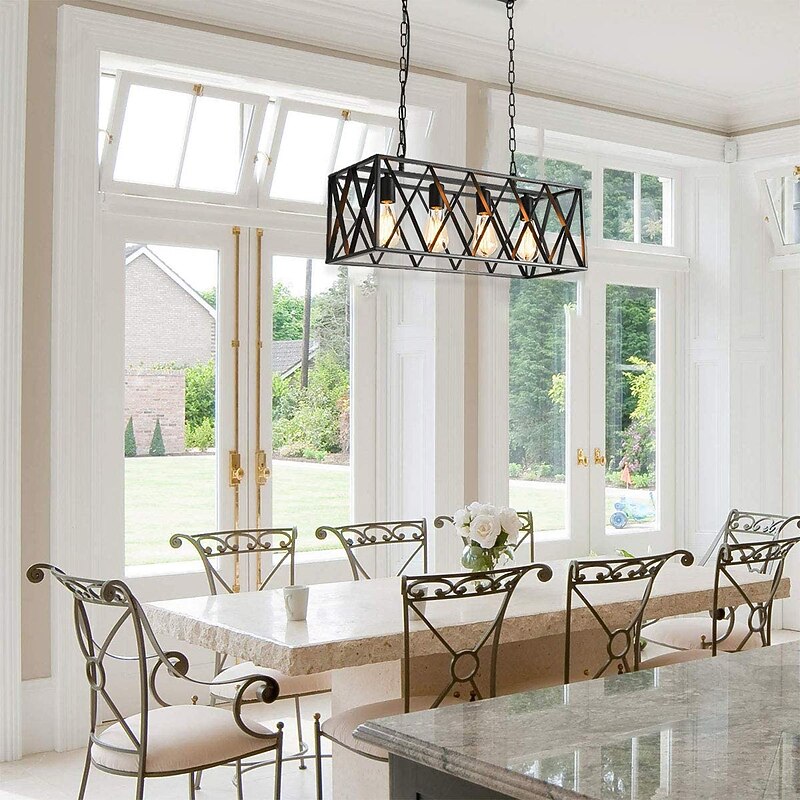 Industrial Style Creative Personality Bar Lamp Industrial 4. 6 Iron Rectangular Iron Pendant Lamp2