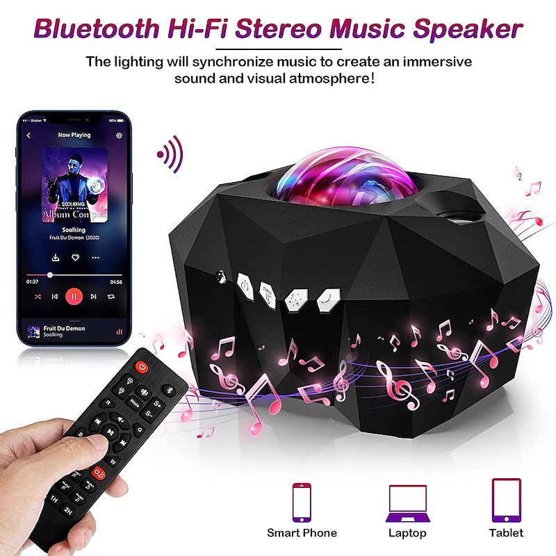 Aurora Galaxy Projector Light Star Projection with Music Speaker Night Light Projector with Moon Northern Lights Projector for Bedroom/Gaming Room/Home Theater/Ceiling2