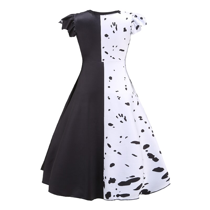 Kids Girls' Dress Polka Dot Sleeveless Performance Halloween Holiday Costume Polyester Asymmetrical A Line Dress Summer Spring 3-12 Years 4-12 Years Black3