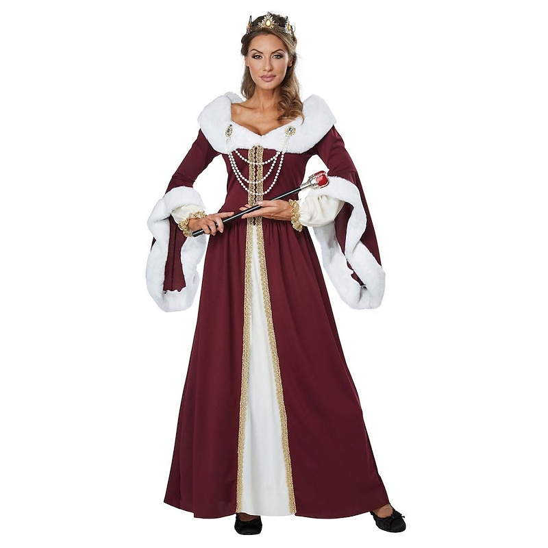 Couples King Queen Couples' Costumes Men's Women's Movie Cosplay Cosplay Red Coat Top Dress Carnival Masquerade2
