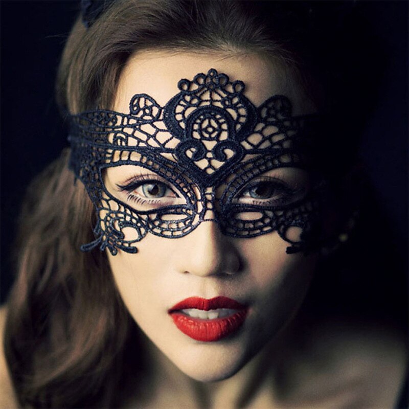 Europe And America Fashion Temperament Elegant Sexy Black Lace Face Mask For Women Girls Lover Date Party Jewelry Gift