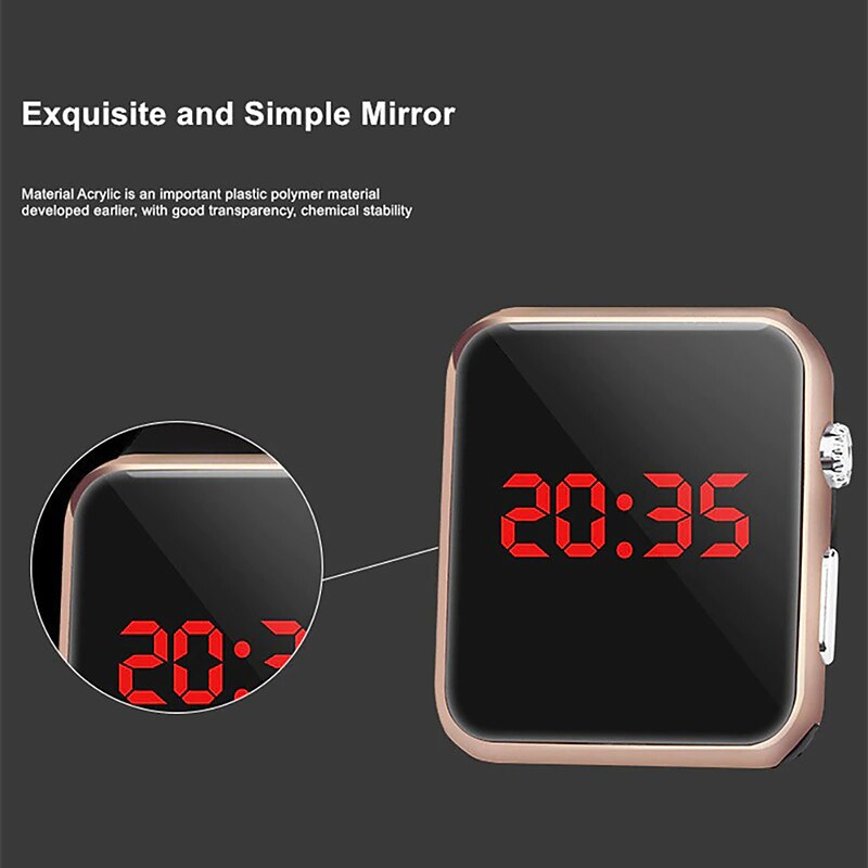 Women Men Digital Watch Wrist Watch Waterproof Noctilucent Silicone Watch2