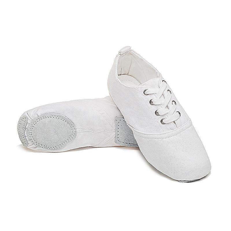 Women's Canvas Jazz Dance Shoes – Lace-Up Split Sole Dance Sneakers, Lightweight and Flexible for Ballroom or Practice2