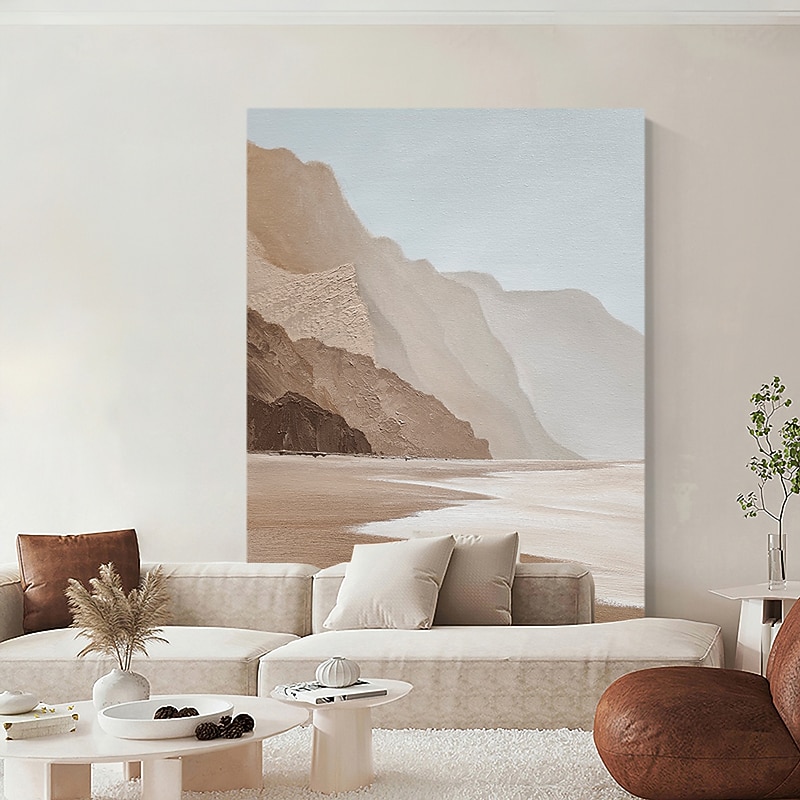 Oil Painting Hand Painted Vertical Abstract Contemporary Rolled Canvas (No Frame)3